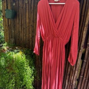 Red Linen Long Dress